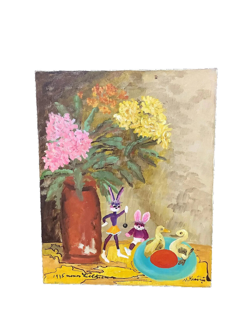 vintage mid-century naive or folk art.